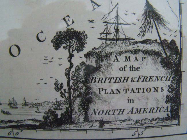 "A Map of the British & French Plantations in North America" printed in August 1755 for The London Magazine — image 2